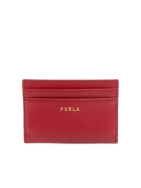 FURLA GARDENIA Porte-cartes en cuir imprimé Andromeda Rouge vénitien - Portefeuilles Femme