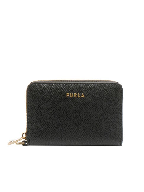 FURLA GARDENIA Petit portefeuille en cuir zippé Noir - Portefeuilles Femme