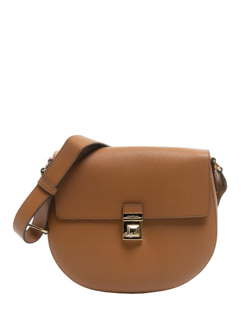 FURLA GLENN Sac Saddle en cuir imprimé Keria Brandy - Sacs pour Femme