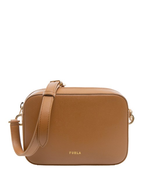 FURLA GARDENIA Sac porté épaule en cuir imprimé Andromeda Brandy - Sacs pour Femme