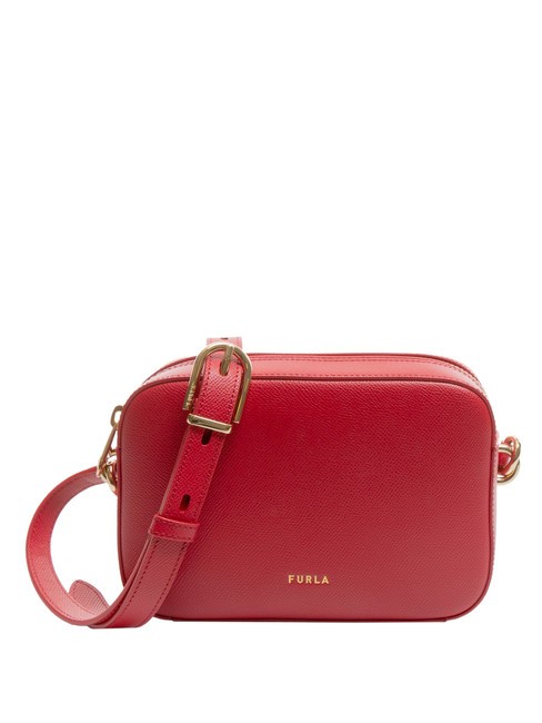 FURLA GARDENIA Sac porté épaule en cuir imprimé Andromeda Rouge vénitien - Sacs pour Femme