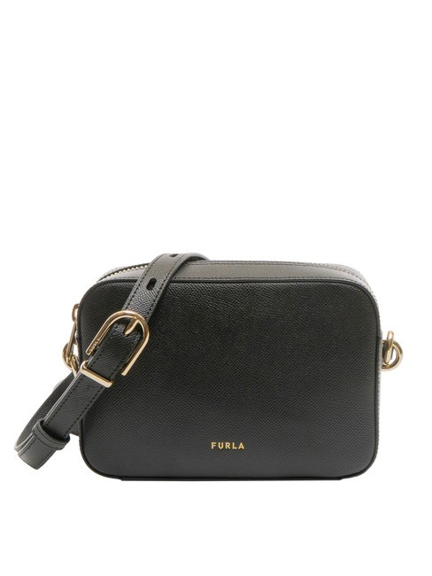 FURLA GARDENIA Sac porté épaule en cuir imprimé Andromeda Noir - Sacs pour Femme