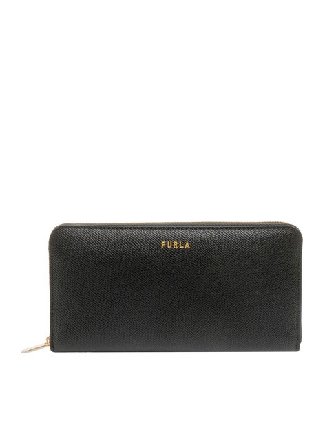 FURLA GARDENIA Grand portefeuille en cuir zippé Noir - Portefeuilles Femme