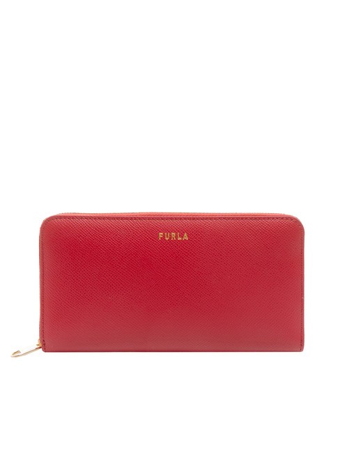 FURLA GARDENIA Grand portefeuille en cuir zippé Rouge vénitien - Portefeuilles Femme