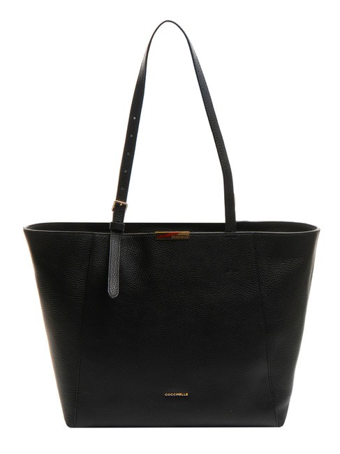 COCCINELLE CHER Sac cabas en cuir martelé Noir - Sacs pour Femme