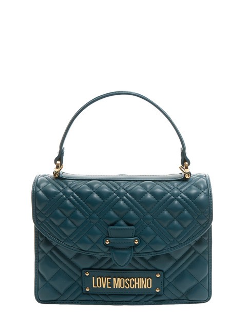 LOVE MOSCHINO QUILTED Sac porte-documents avec bandoulière émeraude - Sacs pour Femme