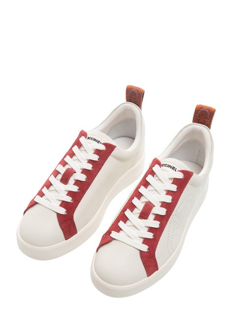 COCCINELLE MONOGRAM PERFORED BIMATERIAL Baskets en cuir de.w/rosew/m.gr - Chaussures Femme