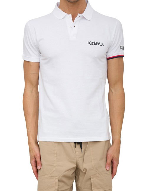 ICEBERG NEW BASIC LOGO Polo en coton stretch blanc - chemise polo