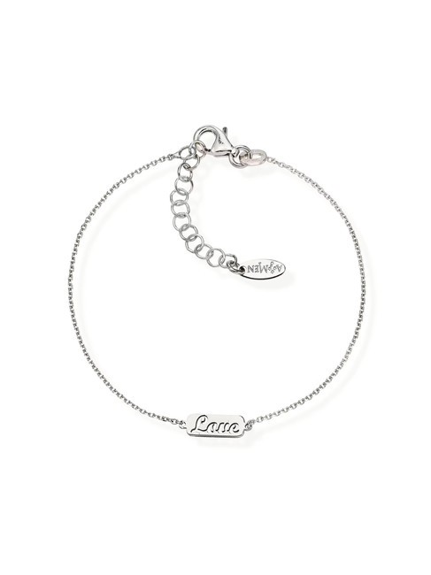 AMEN AMORE LOVE Bracelet plaque AMOUR rhodium - Bracelets