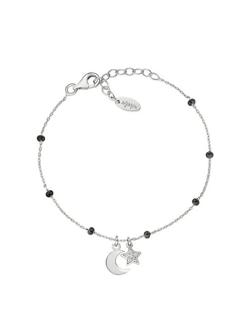 AMEN CANDY CHARM Bracelet argent étoile lune rhodium - Bracelets