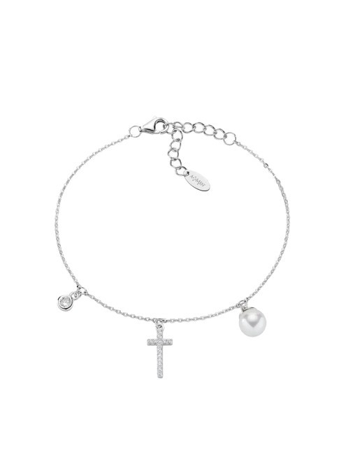 AMEN PREGA E AMA LUXURY Bracelet en argent rhodium - Bracelets