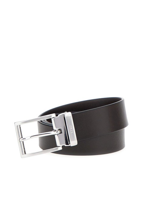 GUESS CLASSIC Ceinture réversible en cuir marron foncé - Ceintures