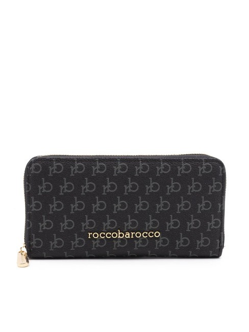 ROCCOBAROCCO DEVA Grand portefeuille zippé autour noir - Portefeuilles Femme