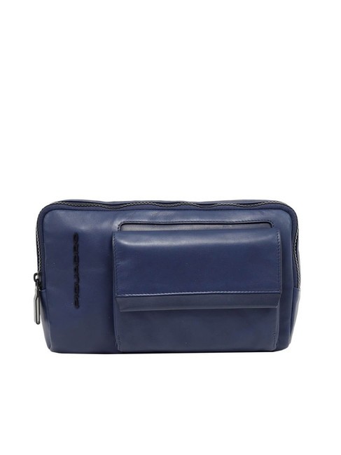 PIQUADRO FINN Pochette en cuir bleu - Sacs banane