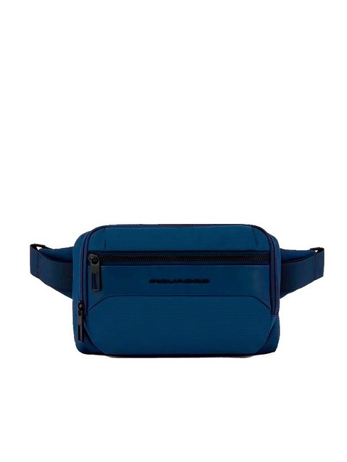 PIQUADRO GIO Sac banane en cuir et tissu bleu - Sacs banane