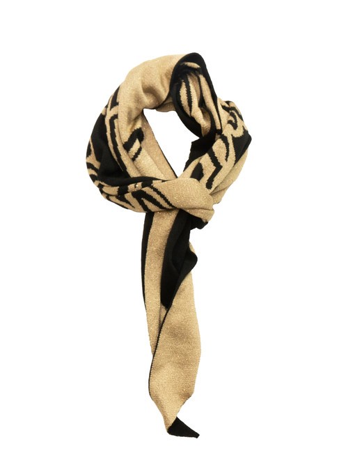 MOSCHINO BOUTIQUE LOGO Foulard noir/beige - Écharpes