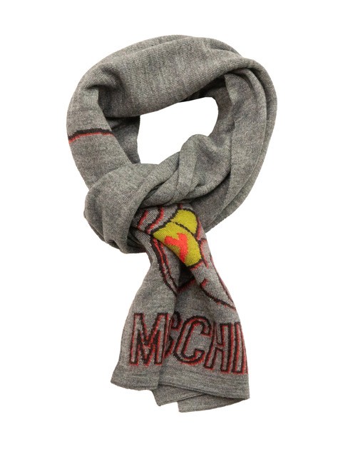 MOSCHINO TEDDY TOY Écharpe en laine mélangée gris clair - Écharpes