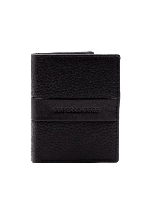 ROCCOBAROCCO JOHN Portefeuille vertical en cuir noir - Portefeuilles Homme