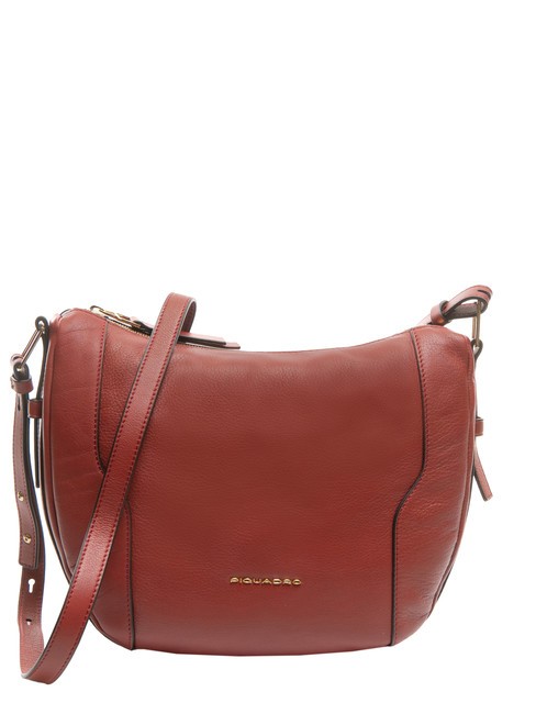 PIQUADRO W99  Sac bandoulière, en cuir ROUGE - Sacs pour Femme