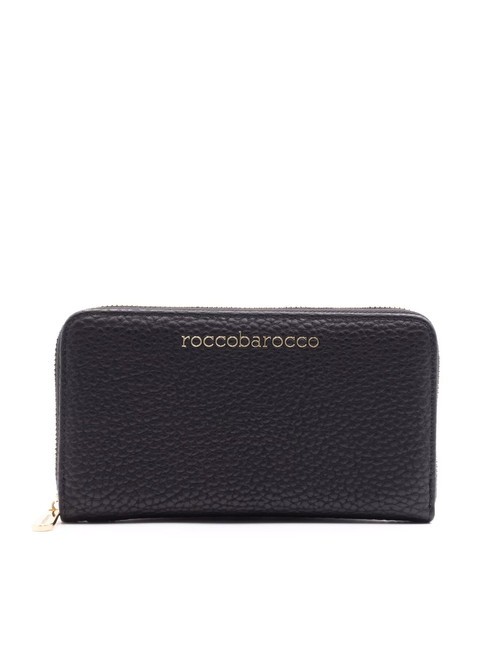 ROCCOBAROCCO ARIA Grand portefeuille zippé autour noir - Portefeuilles Femme