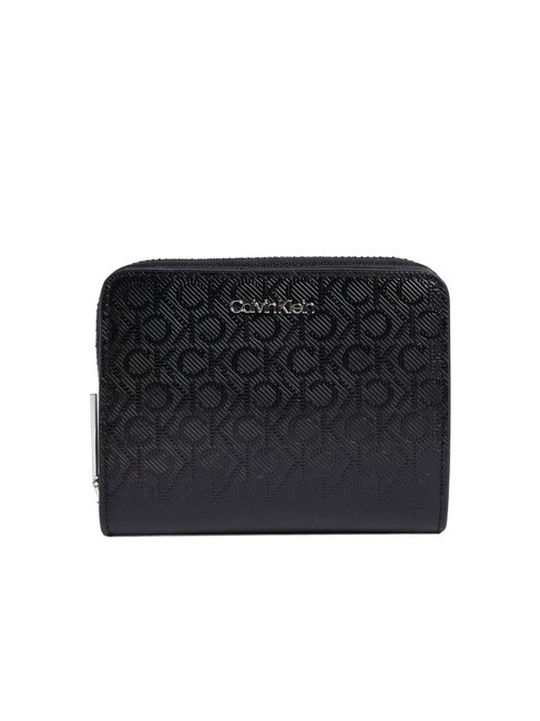 CALVIN KLEIN CK MUST Portefeuille moyen blackmono - Portefeuilles Femme