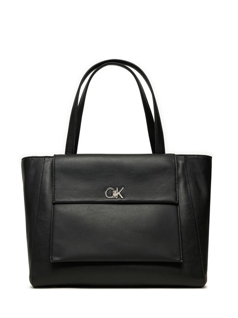 CALVIN KLEIN CK MEDIUM Sac shopping avec poche pvh noir - Sacs pour Femme