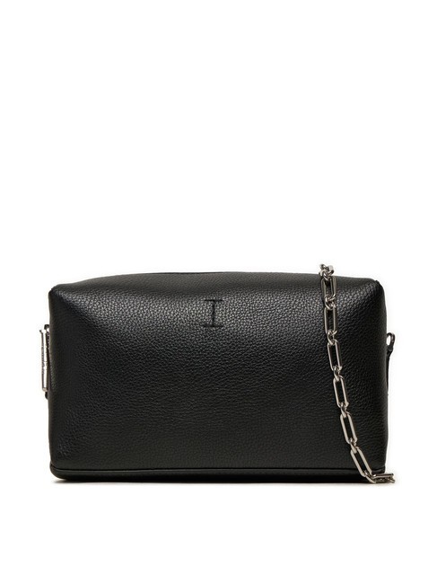 CALVIN KLEIN CK PLAQUE Mini sac porté épaule en chaîne pvh noir - Sacs pour Femme