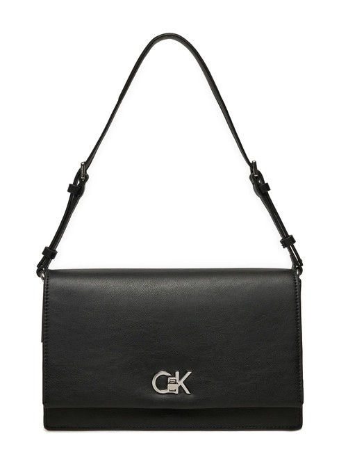 CALVIN KLEIN CK ELONGATED Sac bandoulière avec rabat pvh noir - Sacs pour Femme