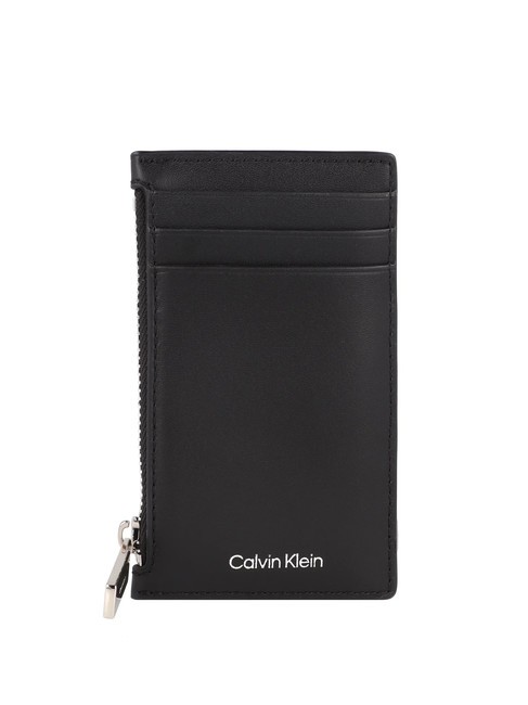 CALVIN KLEIN CK SLEEK Porte-cartes en cuir 6 cc pvh noir - Portefeuilles Homme