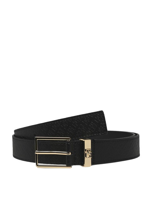 TOMMY HILFIGER TH SQUARE MONOGRAM Ceinture en cuir le noir - Ceintures