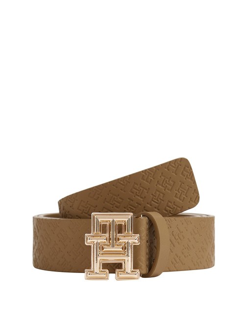 TOMMY HILFIGER TH MONOGRAM Ceinture en cuir toile safari - Ceintures