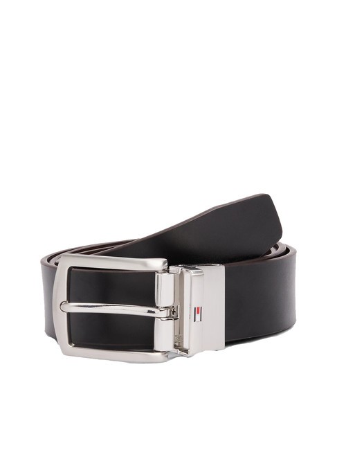 TOMMY HILFIGER DENTON Ceinture en cuir noir / grain de café - Ceintures