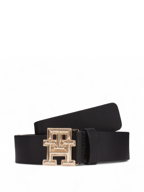 TOMMY HILFIGER TH MONOGRAM Ceinture en cuir pour femme le noir - Ceintures