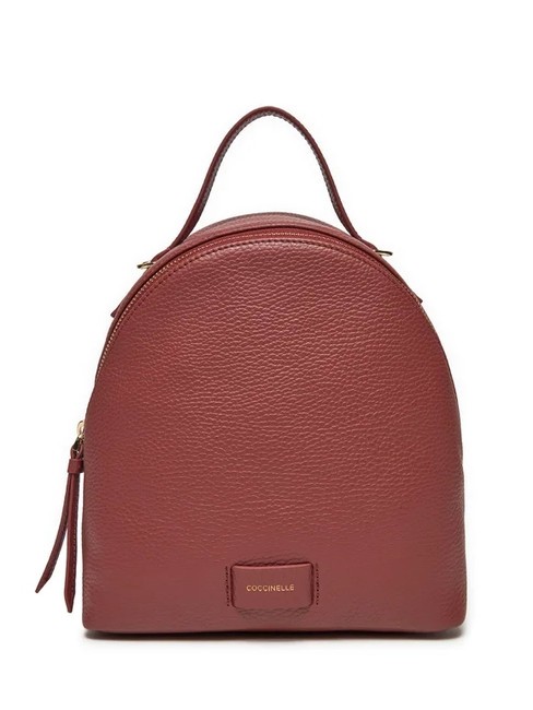 COCCINELLE VOILE Sac à dos rond en cuir texturé Brandy - Sacs pour Femme