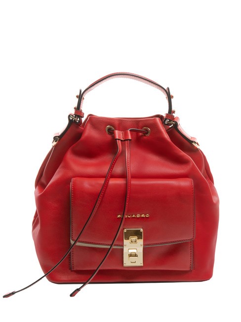 PIQUADRO DAFNE  Sac seau en cuir ROUGE - Sacs pour Femme