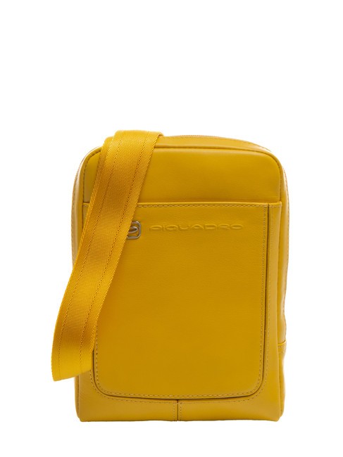 PIQUADRO Sacoche homme VIBE out, en cuir grainé jaune 4 - Sacs en Bandoulières pour Homme