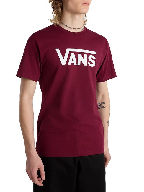 VANS CLASSIC T-shirt en coton à manches courtes bordeaux/blanc - T-shirt