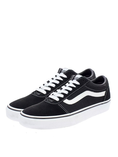 VANS WARD M Baskets en toile blanc noir - Chaussures Homme