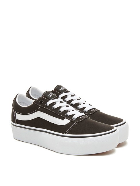 VANS WARD PLATFORM Baskets hautes noir blanc - Chaussures Femme