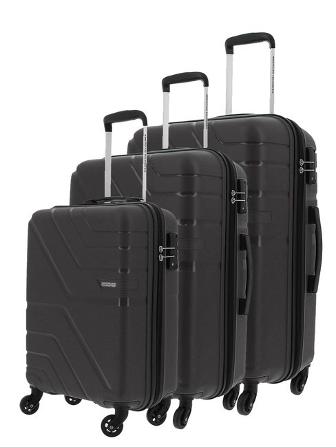 AMERICAN TOURISTER UPLAND Lot de 3 chariots : cabine, moyen, grand NOIR - Ensemble Valises