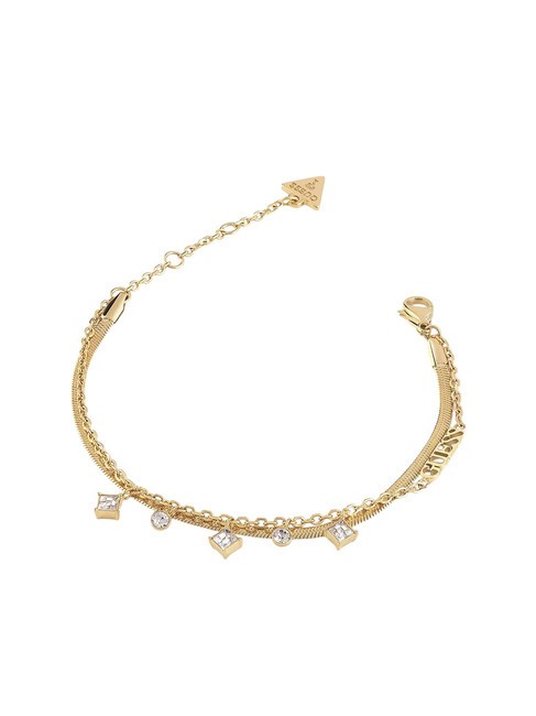 GUESS PERFECT LIAISON Bracelet double avec breloques or jaune/blanc - Bracelets