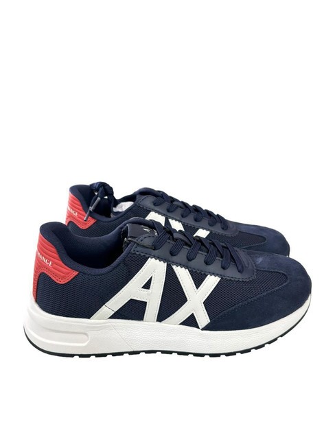 ARMANI EXCHANGE A|X LOGO Baskets bleu marine + rougeâtre - Chaussures Homme