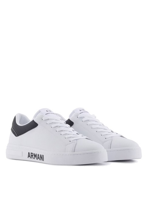 ARMANI EXCHANGE A|X Baskets en cuir pour hommes MULTICOLORE / OP.WHITE + NOIR - Chaussures Homme