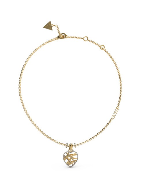 GUESS HEART CAGE Collier avec pendentif or jaune - Colliers