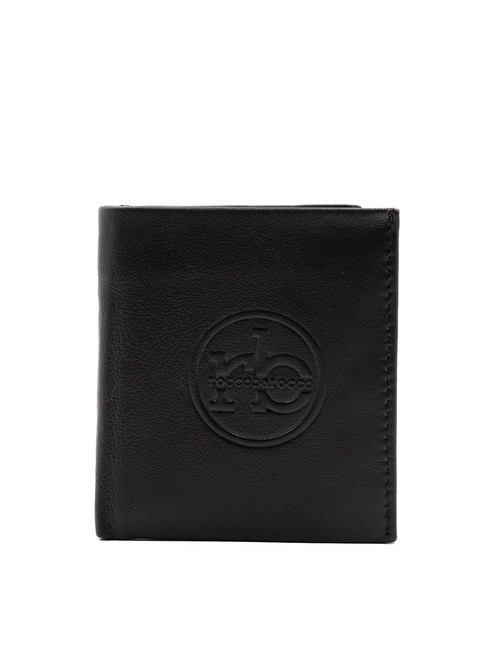 ROCCOBAROCCO ROUND Portefeuille en cuir avec poche à monnaie marron foncé - Portefeuilles Homme