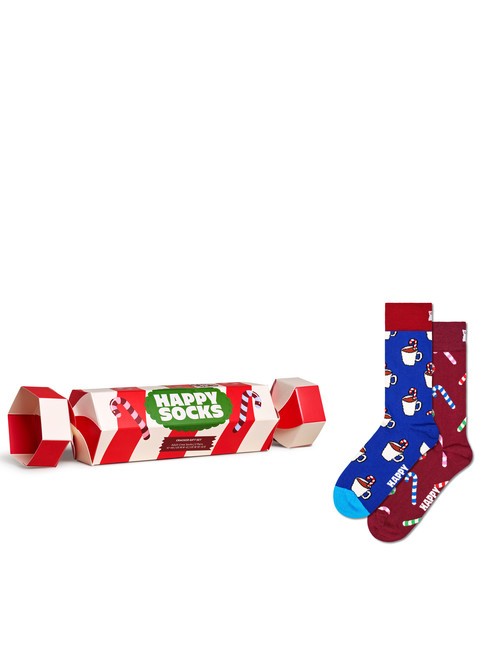 HAPPY SOCKS HOLIDAY STRIPED CRACKER Coffret cadeau de 2 paires de chaussettes rouge foncé - Chaussettes pour hommes