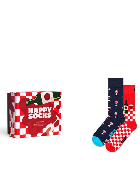 HAPPY SOCKS WINE Coffret cadeau de 2 paires de chaussettes bleu - Chaussettes unisexes