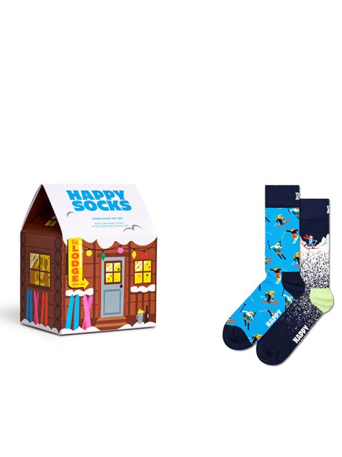 HAPPY SOCKS SKIING CHALET Coffret cadeau de 2 paires de chaussettes brun - Chaussettes unisexes