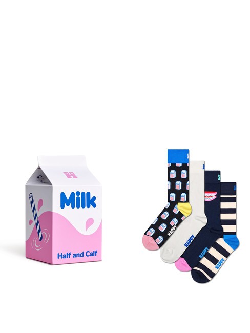 HAPPY SOCKS MILK CARTON Coffret cadeau de 4 paires de chaussettes blanc - Chaussettes unisexes