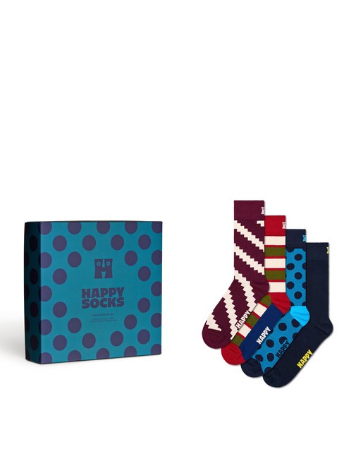 HAPPY SOCKS NEW VINTAGE Coffret cadeau de 4 paires de chaussettes marine - Chaussettes unisexes